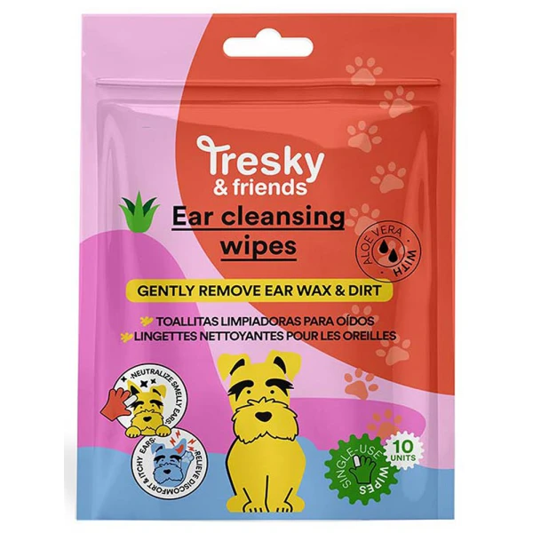TRESKY & FRIENDS EAR CLEANSING WIPES FOR DOGS 10 pcs