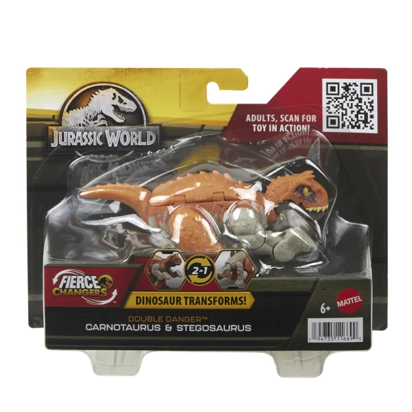 JURASSIC WORLD DINOSAURS 2 IN 1 - CARNOTAURUS & STEGOSAURUS