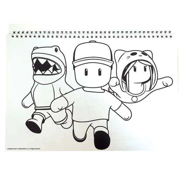 DRAWING PAD 23X33 cm 40 SHEETS AND STICKERS STUMBLE GUYS