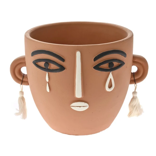 CERAMIC PLANTER FACE 23x18x16 cm