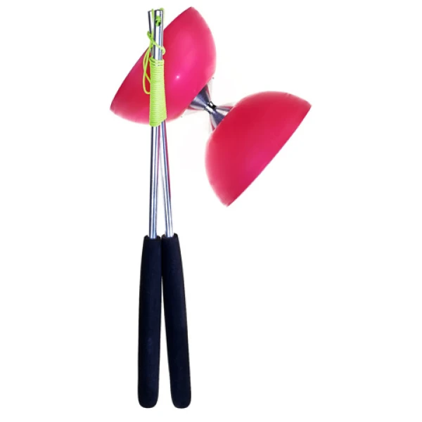 ACROBAT SET 105 DIABOLO PINK & ALUMINUM STICKS