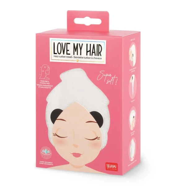 LEGAMI LOVE MY HAIR - HAIR TURBAN TOWEL - PANDA