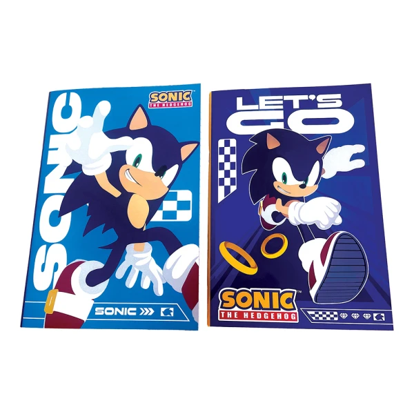 STAPLED NOTEBOOK 17X25 cm 40 SHEETS SONIC CLASSIC - 2 DESIGNS