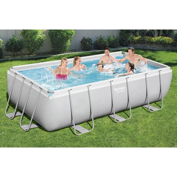 BESTWAY RECTANGULAR FAMILY POOL 404X201X100 cm SET POWER STEEL