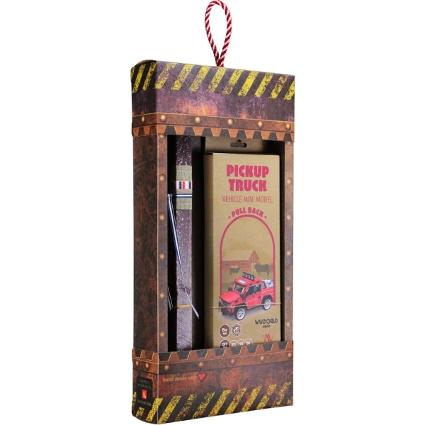 SYNCHRONIA HANDMADE CANDLE 30 cm WOODEN MODEL PULL BACK - PICKUP TRUCK