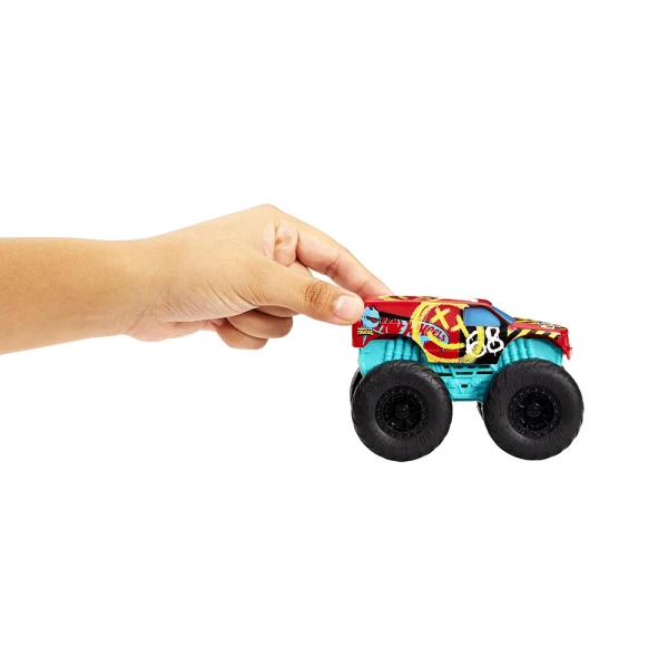 HOT WHEELS ΟΧΗΜΑ MONSTER TRUCKS 1:43 ΜΕ ΦΩΤΑ ΚΑΙ ΗΧΟΥΣ ROARIN\' WRECKERS ΚΟΚΚΙΝΟ-ΜΠΛΕ