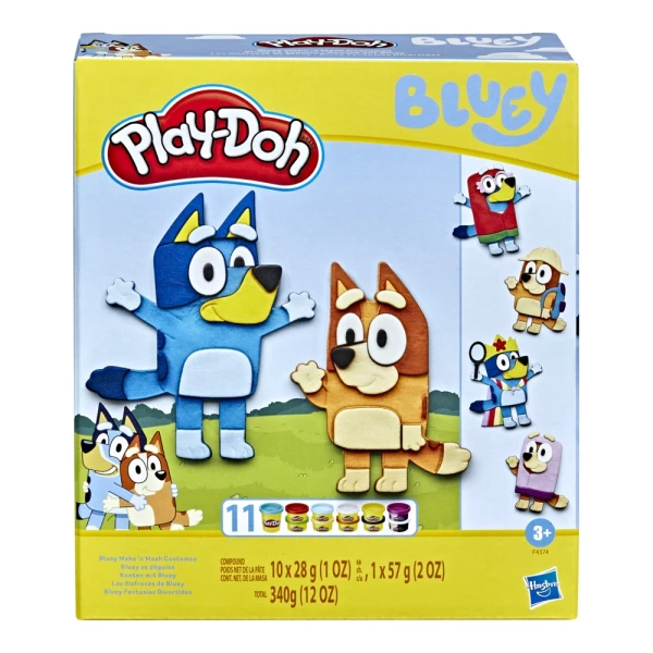 PLAY-DOH SET BLUEY MAKE AND MASH COSTUMES
