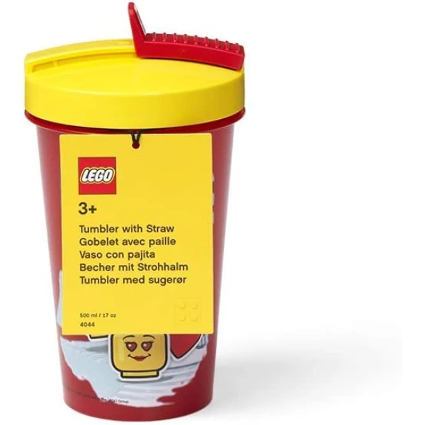 LEGO TUMBLER WITH STRAW 500ml ICONIC GIRL LEGO 021 BRIGHT RED