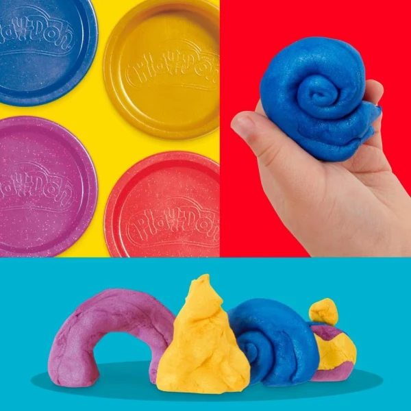 PLAY-DOH ΣΕΤ 4 ΒΑΖΑΚΙΑ SHIMMERY METALLICS