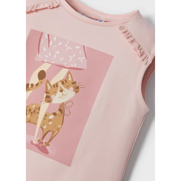 MAYORAL BLOUSE GRAPHIC SOFT PINK