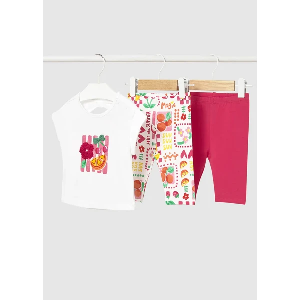MAYORAL SET LEGGINGS 3 PIECES RED 