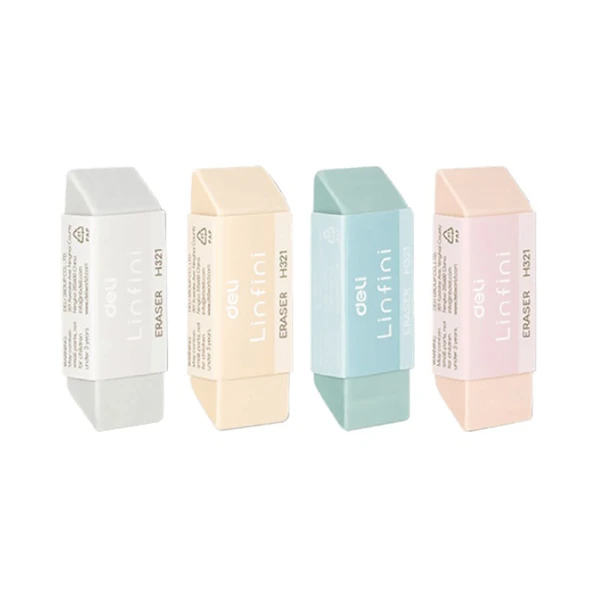DELI ERASER LINFINI - 4 COLOURS