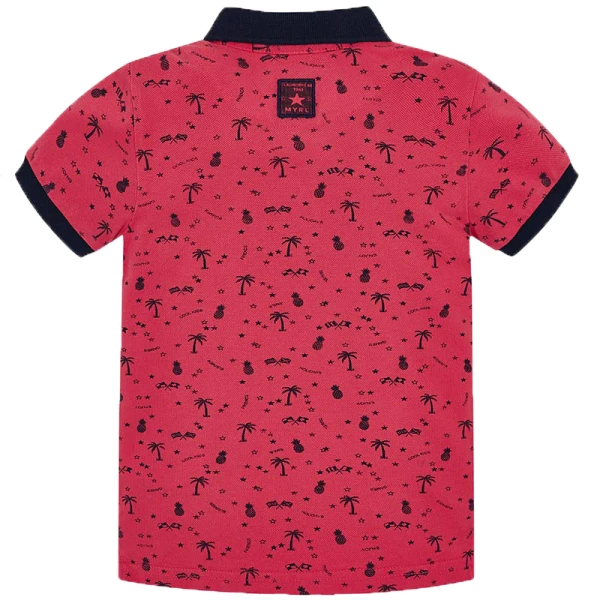 MAYORAL SHORT SLEEVES POLO STAMPED BERRY