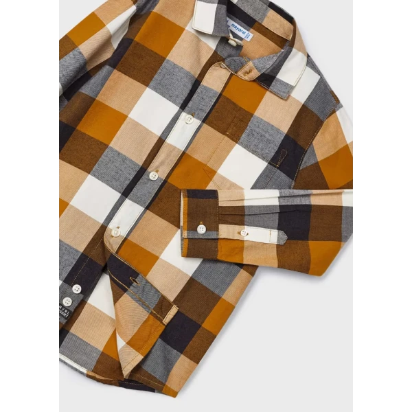 MAYORAL SHIRT LONG SLEEVES CHECKED OCHER