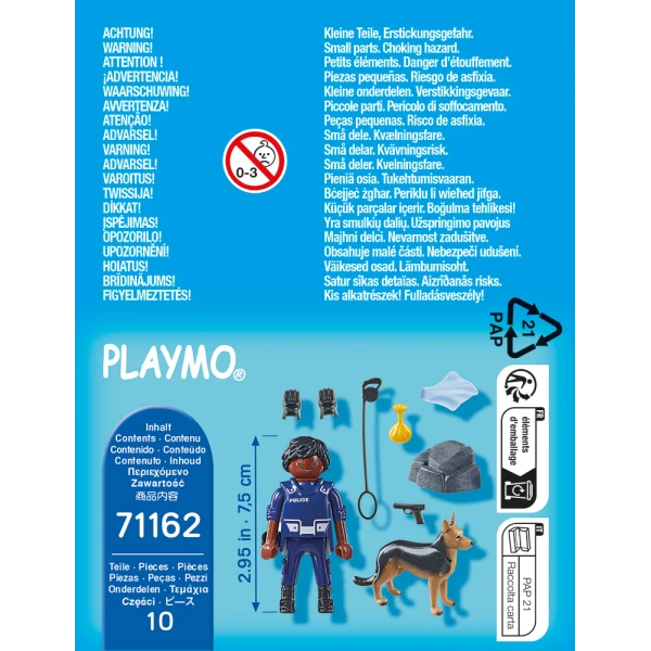 PLAYMOBIL SPECIAL PLUS ΑΣΤΥΝΟΜΙΚΟΣ ΜΕ ΣΚΥΛΟ-ΑΝΙΧΝΕΥΤΗ