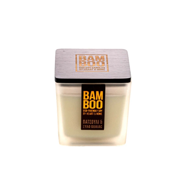 HEART & HOME BAMBOO CANDLE 90g PATCHOULI & WOOD GUAIAC