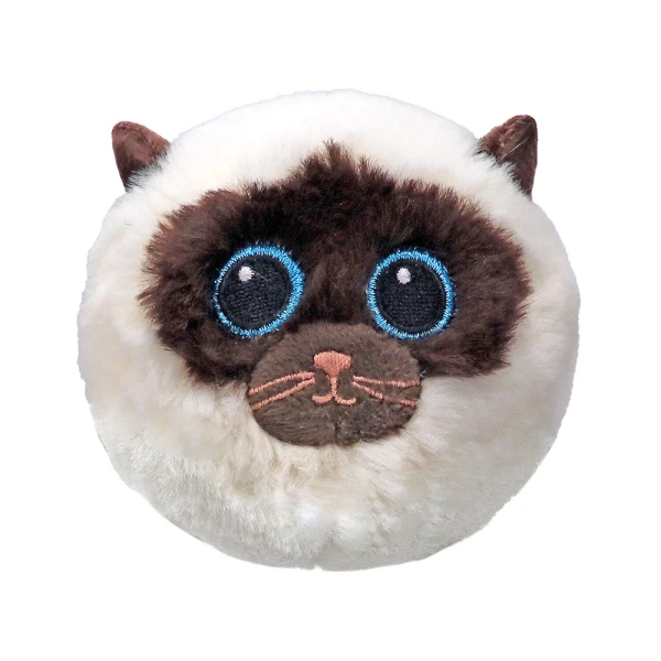 TY FLUFFY BALL BEANIE BOUNCERS - SIAMESE CAT