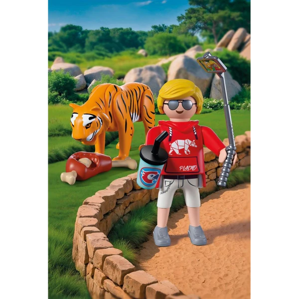 PLAYMOBIL ANIMALS & FRIENDS ΤΙΓΡΗΣ ΚΑΙ ΕΠΙΣΚΕΠΤΗΣ ΠΑΡΚΟΥ