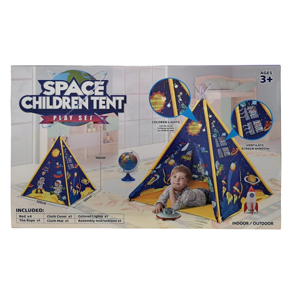 BLUE PLAY TENT WITH LIGHT