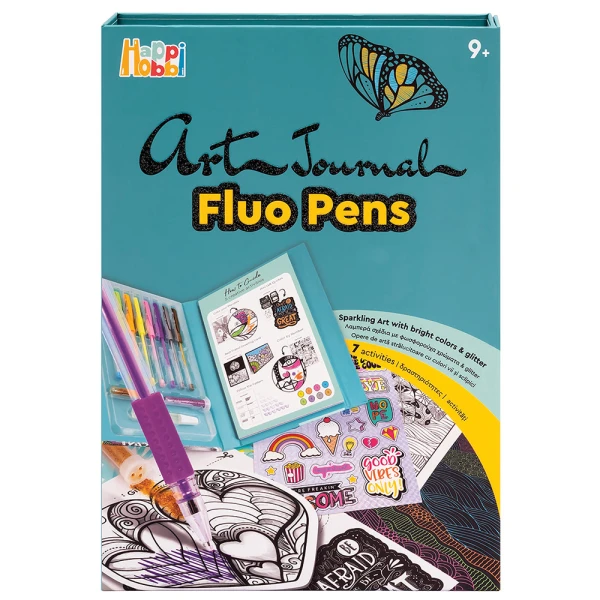 HAPPIHOBBI ART JOURNAL FLUO ΣΤΥΛΟ ΓΙΑ 9+ ΧΡΟΝΩΝ