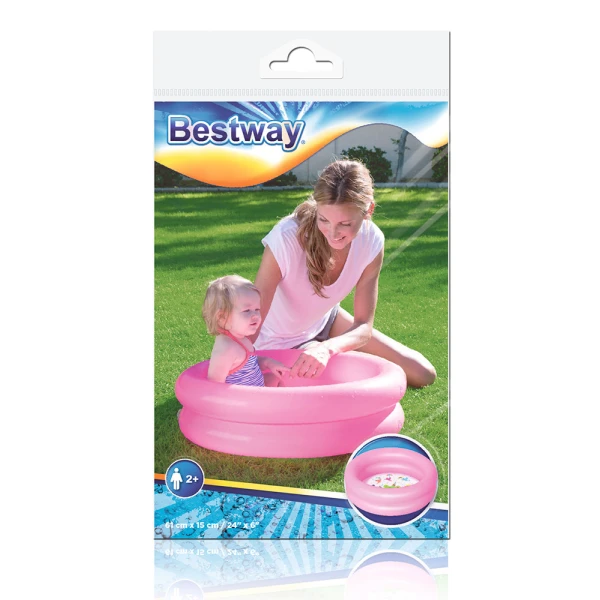BESTWAY ΣΤΡΟΓΓΥΛΗ ΠΙΣΙΝΑ 61X15 cm ΔΥΟ ΔΑΚΤΥΛΙΟΙ ΡΟΖ