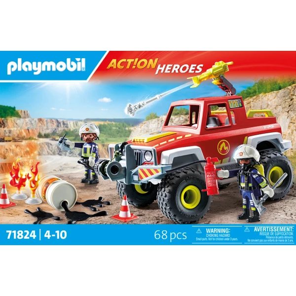 PLAYMOBIL ACTION HEROES FIREFIGHTING TRUCK 4X4