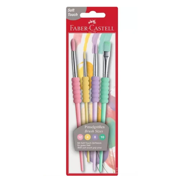 FABER CASTELL BLISTER ΜΕ 4 ΠΙΝΕΛΑ ΠΑΣΤΕΛ Νο 4-8-10-12