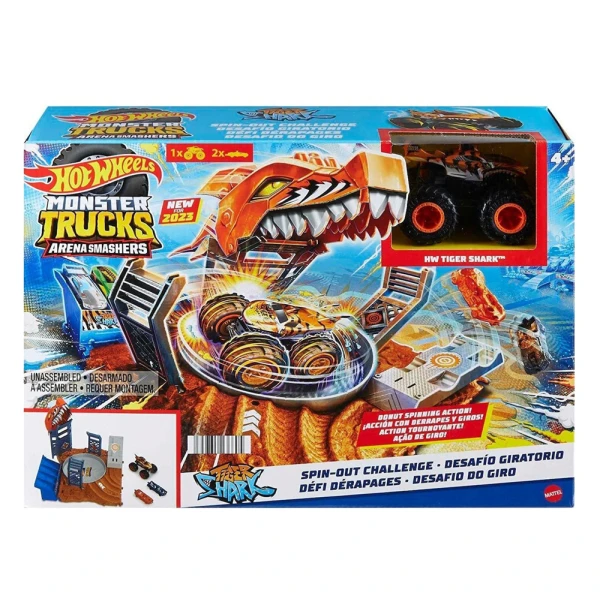 HOT WHEELS MT ARENA WORLD MEDIUM SETS - TIGER SHARK SPIN-OUT CHALLENGE