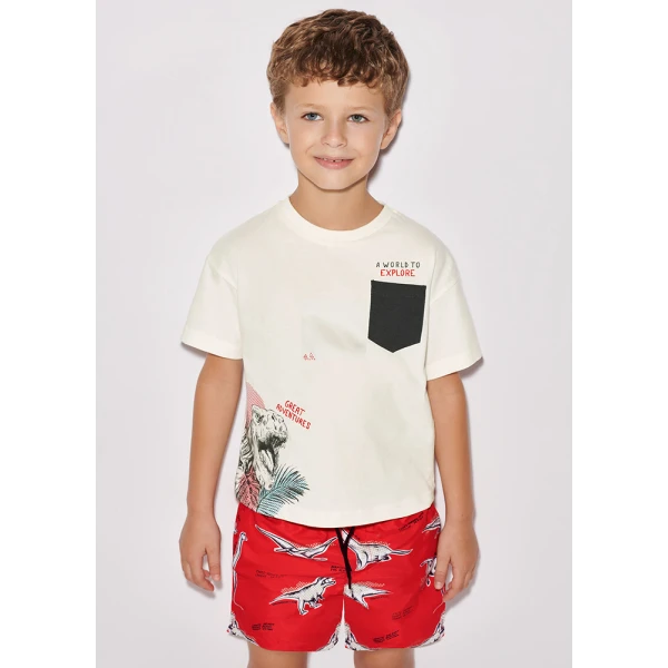MAYORAL SWIMSUIT BERMUDA PRINTED RED