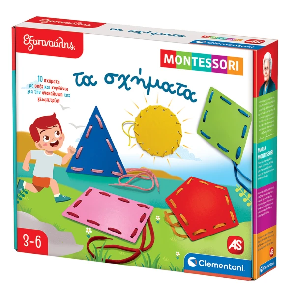 SAPIENTINO EDUCATIONAL GAME MONTESSORI  SHAPES AND LACES FOR AGES 3+