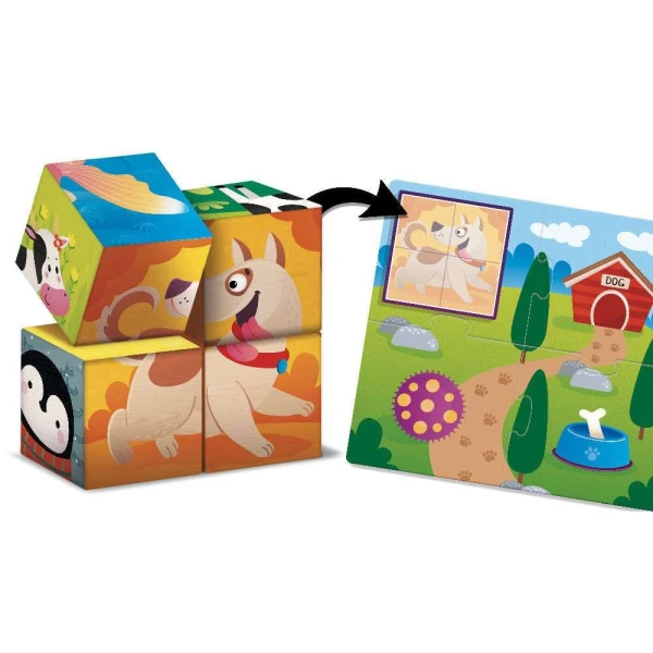 LISCIANI MONTESSORI BABY ΕΚΠΑΙΔΕΥΤΙΚΟ ΠΑΙΧΝΙΔΙ WOOD CUBES AND LOGIC 2 ΣΕ 1
