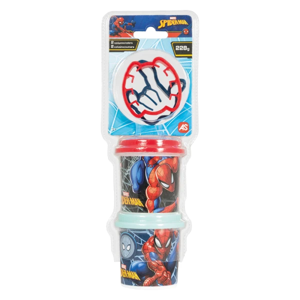 AS DOUGH DISNEY FROZEN & MARVEL SPIDERMAN SET OF 2 DOUGH POTS WITH 2 CUTTERS 228gr FOR AGES 3+ - 8 DESIGNS