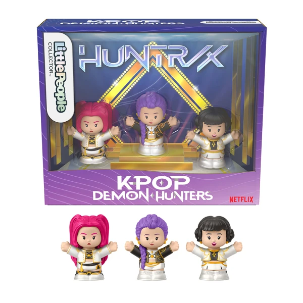 FISHER PRICE LITTLE PEOPLE SET WITH COLLECTIBLE FIGURES K-POP DEMON HUNTERS HUNTR/X