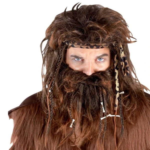 Halloween Wigs primitive DLX WITH beard and mustache 70 626