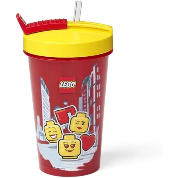 LEGO TUMBLER WITH STRAW 500ml ICONIC GIRL LEGO 021 BRIGHT RED