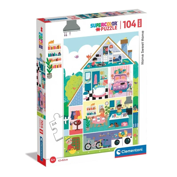 CLEMENTONI ΠΑΙΔΙΚΟ ΠΑΖΛ MAXI SUPER COLOR ΣΠΙΤΙ ΜΟΥ, ΣΠΙΤΑΚΙ ΜΟΥ 104 ΤΜΧ