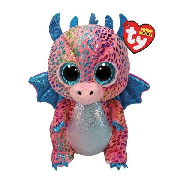 TY BEANIE BOOS FLINT FLUFFY DRAGON MULTICOLOR 15 cm.
