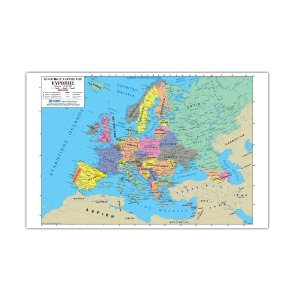 PLASTICIZED EUROPE MAP 68X44 cm