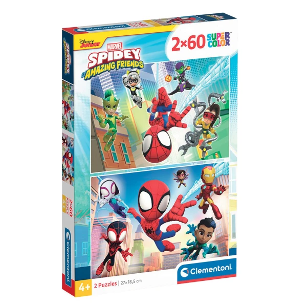 CLEMENTONI KIDS PUZZLE SUPER COLOR MARVEL SPIDEY AND HIS AMAZING FRIENDS 2X60 pcs