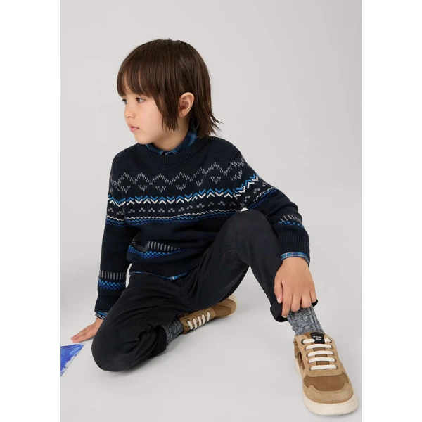MAYORAL JERSEY JACQUARD DESIGNS BLACK-BLUE