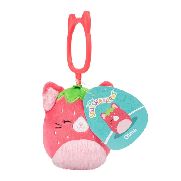 SQUISHMALLOWS PLUSH KEYCHAIN 9 cm W12 - OLMA THE STRAWBERRY CAT