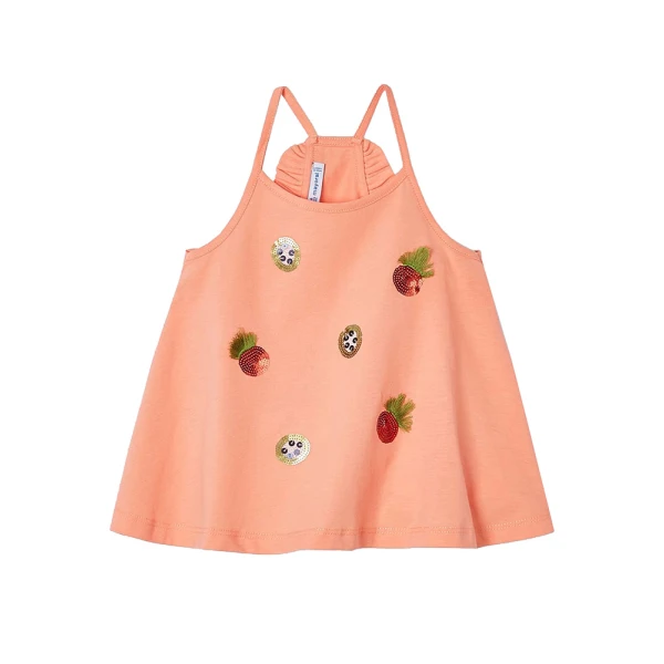 MAYORAL BLOUSE WITH STRAPS FRUITS PEACH