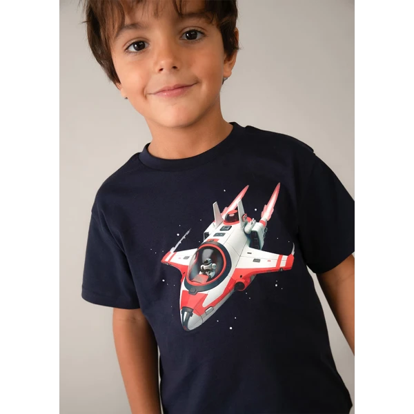 MAYORAL BLOUSE SHORT SLEEVES SPACESHIP NAVY BLUE 