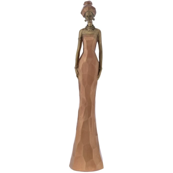 BROWN AFRICAN WOMAN 9X44 cm POLYRESIN