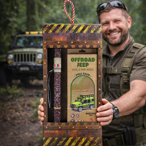 SYNCHRONIA ΧΕΙΡΟΠΟΙΗΤΗ ΛΑΜΠΑΔΑ 30 εκ. ΞΥΛΙΝΟ ΜΟΝΤΕΛΟ PULL BACK - JEEP
