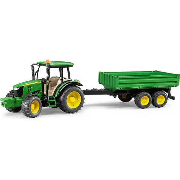 BRUDER TRAKTOR JOHN DEERE 5115M WITH TRAILER