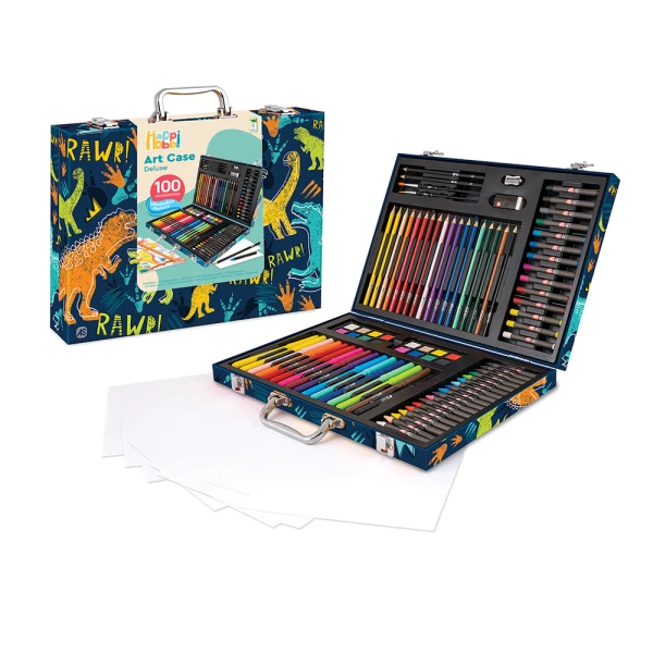 HAPPIHOBBI ΚΑΣΕΤΙΝΑ ΖΩΓΡΑΦΙΚΗΣ DELUXE ΔΕΙΝΟΣΑΥΡΟΣ ΜΕ 100 ΑΞΕΣΟΥΑΡ ΓΙΑ 3+ ΧΡΟΝΩΝ