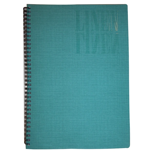 SPIRAL NOTEBOOK A4 3 TOPICS 90 SHEETS LINEN - 5 COLOURS