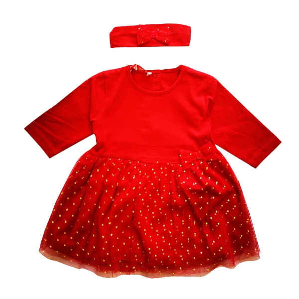ENERGIERS BABY DRESS AND RIBBON RED