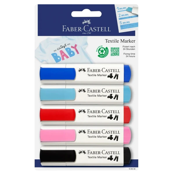 FABER-CASTELL BLISTER 5 ΜΑΡΚΑΔΟΡΟΙ ΥΦΑΣΜΑΤΩΝ 